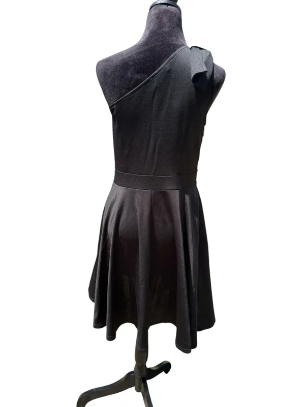 NWOT JASAMBAC Black One Shoulder Bow A-Line Cocktail Dress‎ with Pockets Size L - Image 12