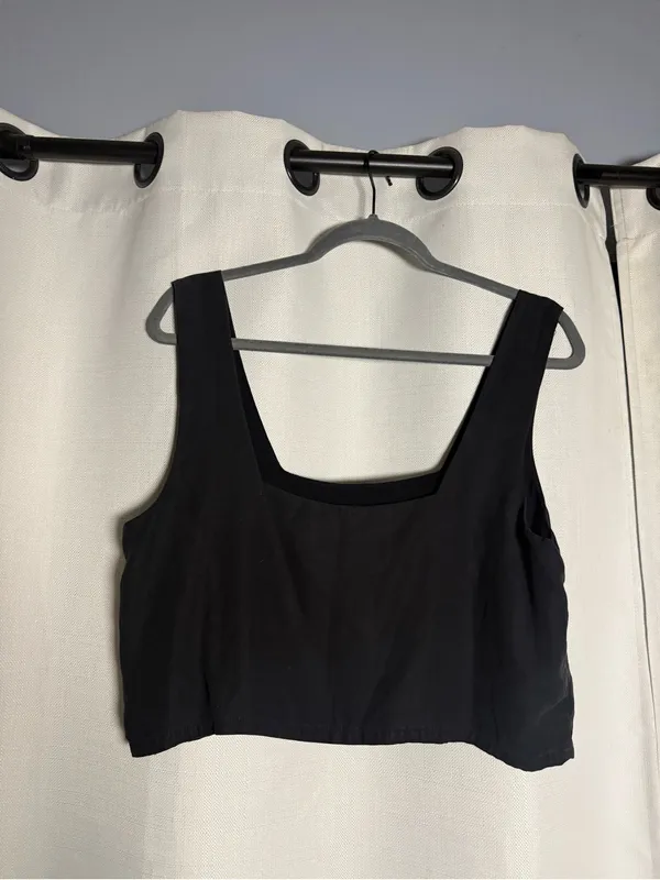 Bamabones Martine Black Tencel Crop Top Size Small - Image 4