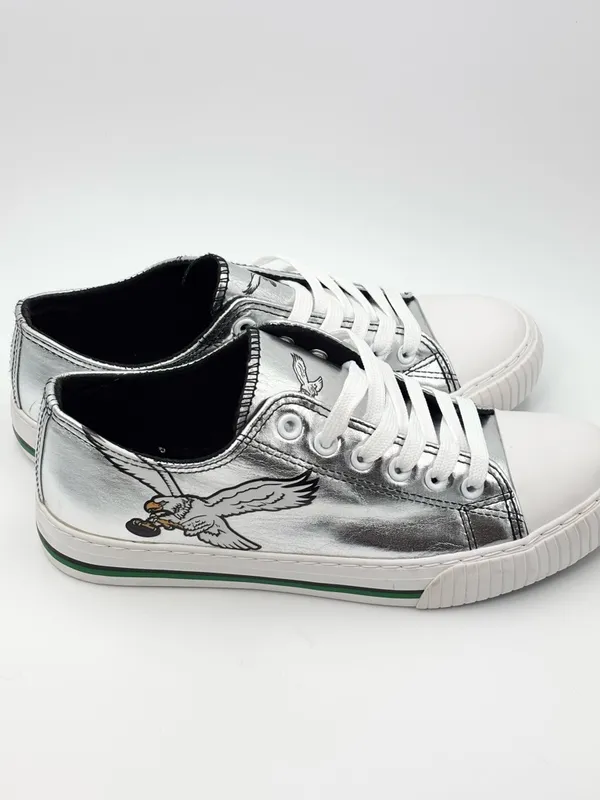 FOCO PHILADELPHIA EAGLES GREEN‎ TEAM COLOR METALLIC CANVAS WOMENS SHOES Size 7 - Image 4