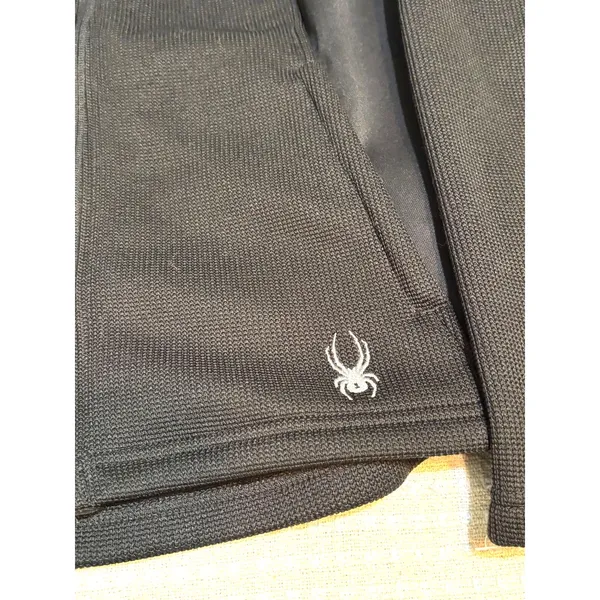 Spyder Black Textured Knit Full Zip Hooded Jacket Small Petite - Image 9