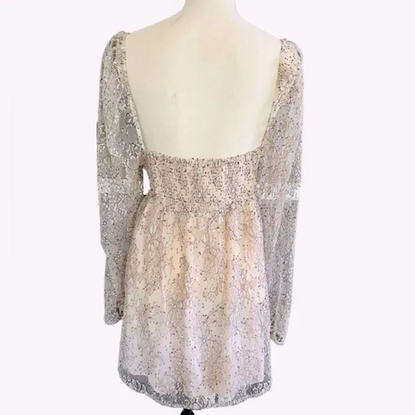 Free People Heavenly‎ Lace Tunic Top in Champagne Toast Size L New - Image 10