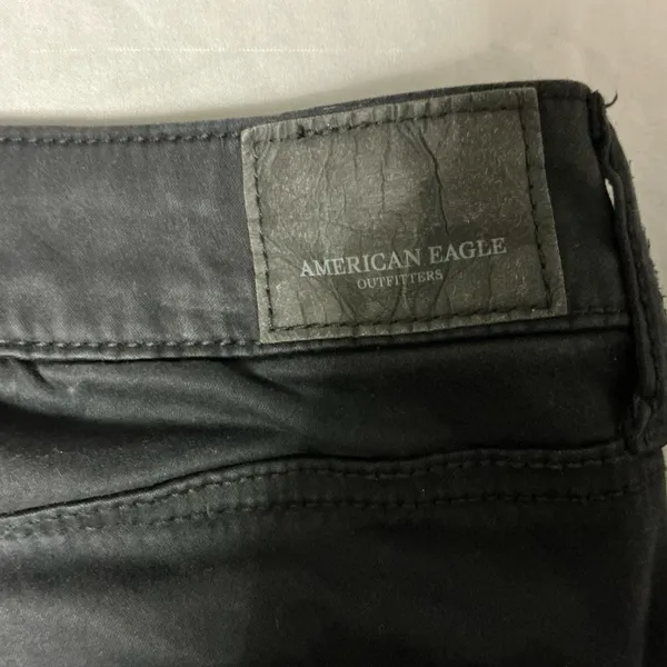 American Eagle Hi-Rise Jegging Size 4 Black Moto Zip - Image 9