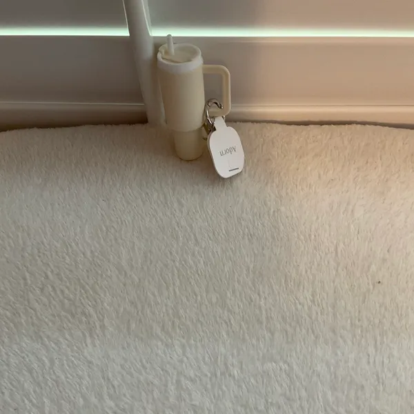 Cream color drinking cup key fob White - Image 3