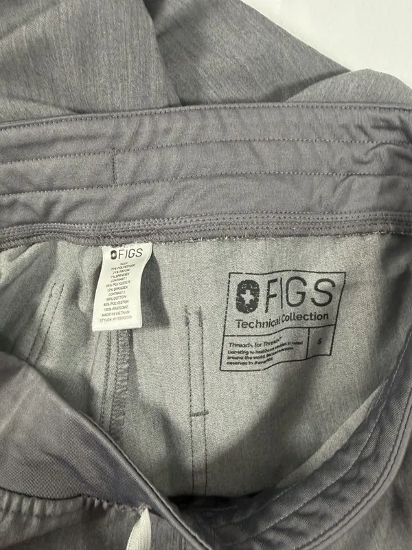 FIGS Zamora Jogger Scrub Pants Charcoal Color Size Small - Image 3
