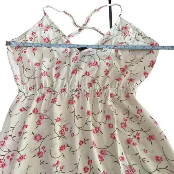 Reformation Floral Midi Dress Side Slit Criss Cross Back Size M (runs small) - Image 4
