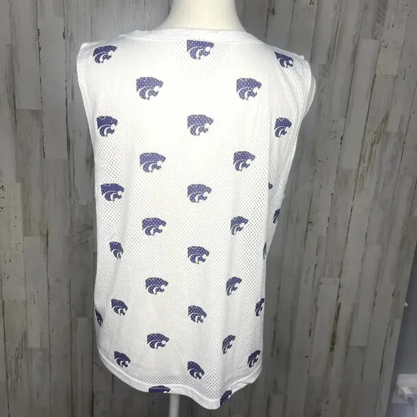 Rivalry Threads NWT NCAA‎ Kansas State Wildcats Womens Medium White Mesh All Over Print Tank Top - Image 3