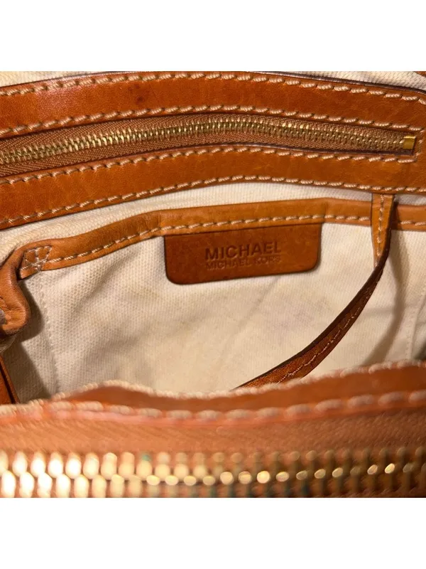 Vintage Michael Kors Leather Saddlebag Bag Purse weekend luggage vacation travel - Image 2