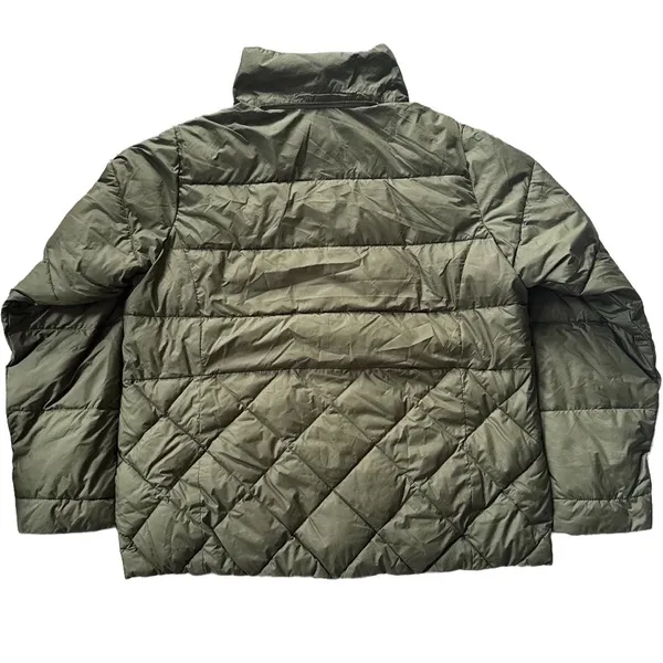 Columbia Sportswear Olive Green Puffer Jacket Faux Fur Removable Hood Womens XL - Image 4