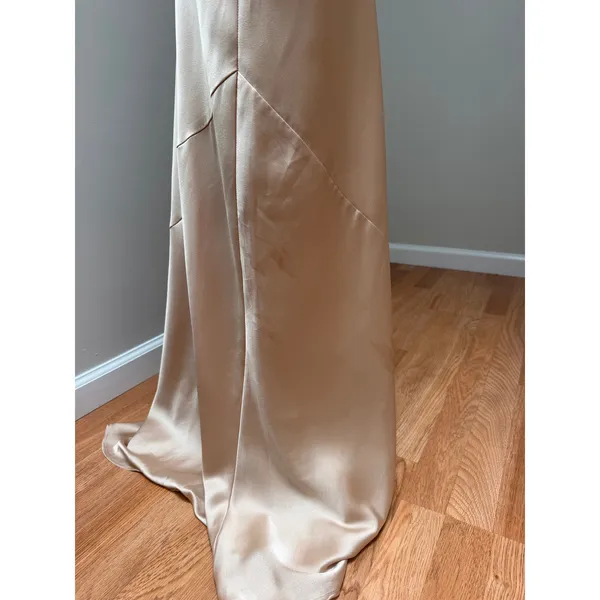Show Me Your Mumu Jasmine Halter Maxi Dress Champagne Satin Size XS - Image 8