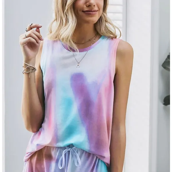 NWT Womens Choies Tie Dye Watercolor Sleeveless Tank Top - Sz XL - Image 2