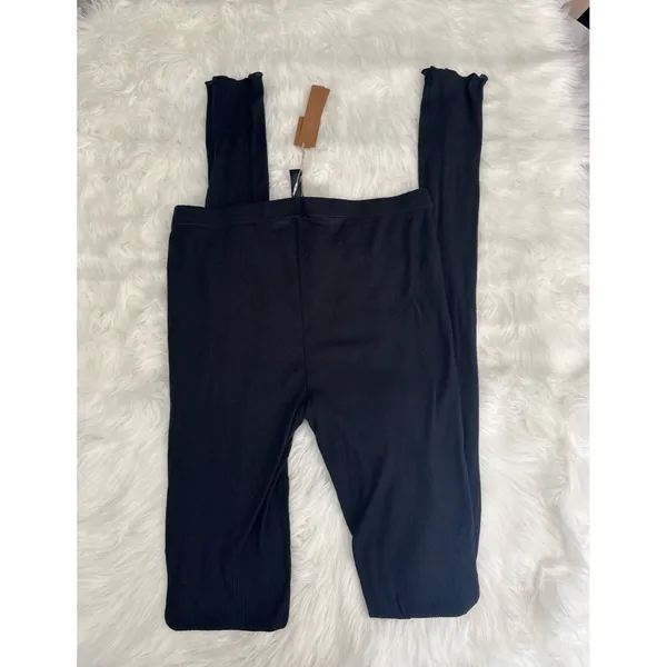 Skims Sheer Cotton Stacked Leggings Soot Size Medium - Image 6
