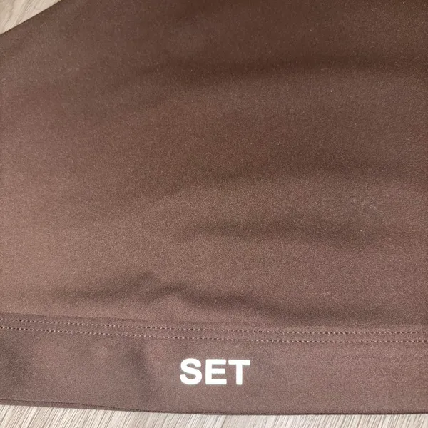 Set Active x Justine Skye Sportbody Dark Brown One Shoulder Sports Bra - Image 3