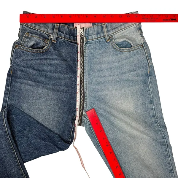 REVICE Denim Yin Yang Two Tone High Rise Straight Leg Jeans Tokyo Wash Size‎ 28 - Image 10