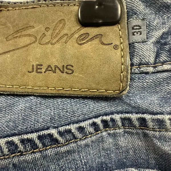 Vintage Silver Mid Rise Blue Jeans Flare Denim Made In Guatemala Womens 30 32 - Image 11