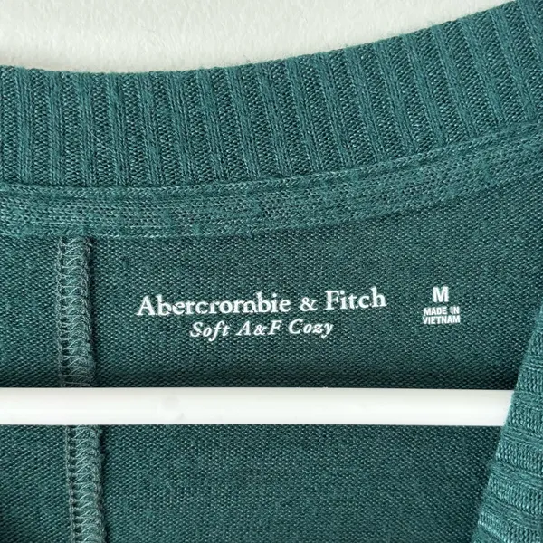 Abercrombie & Fitch Forest Green Soft A&F Cozy Knit Pullover Slouchy Oversized - Image 6