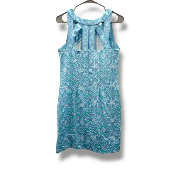 Gretchen‎ Scott Jersey Isosceles Dress Women's Medium Turquoise Travel Resort - Image 4