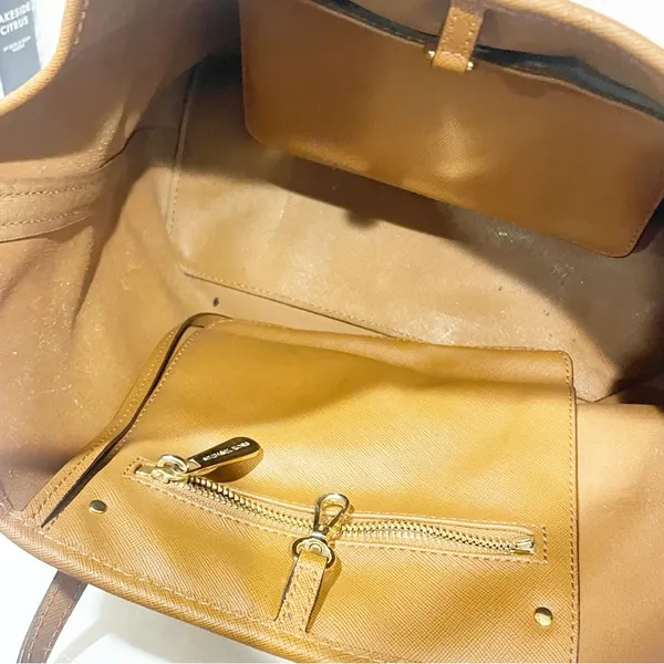Michael Kors‎ Jet Set Honey Crosshatch Leather Small Tote Clip Closure - Image 7