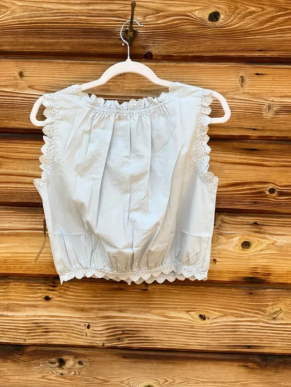 Sorella Light Blue Size XS Shelby Sleeveless Cropped Blouse Top Few Moda - Image 11