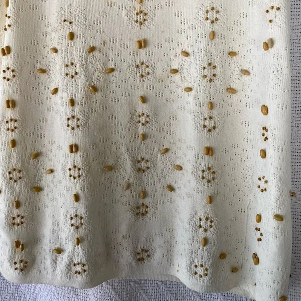 Vintage Oscar de la Renta Beaded Sweater Tank - Image 3