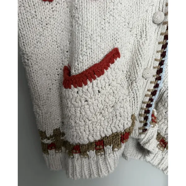 Free people Rosebud Cardigan Ivory Combo Women's Size Medium/Large - Image 12