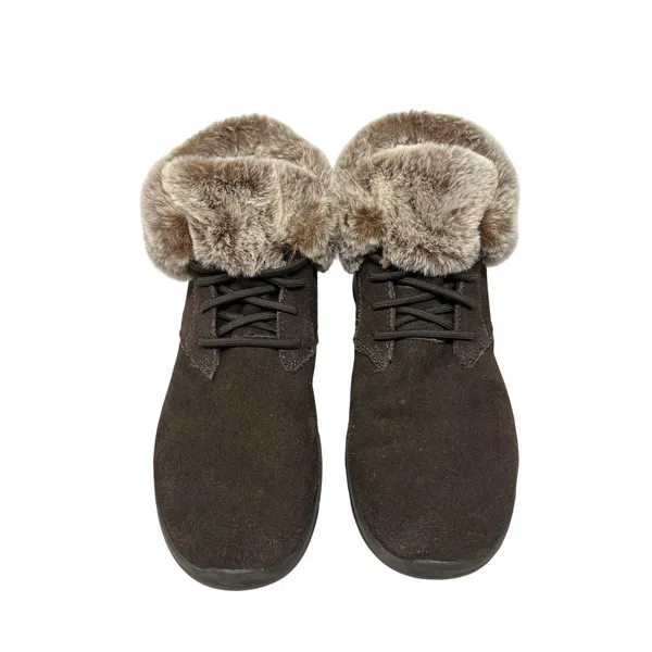 Skechers Slip On On-the-Go Joy Water Repellent Suede Boots with Faux Fur Trim 10 - Image 3