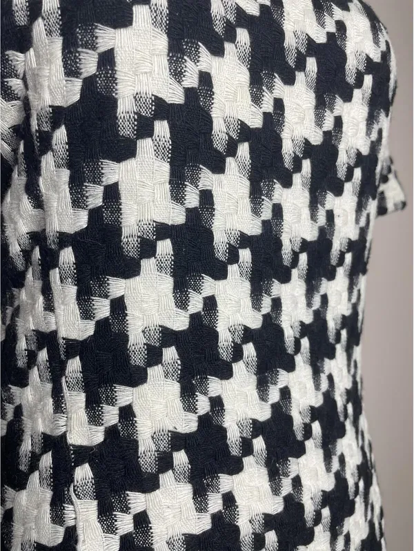 Kling Houndstooth Mini Shift Dress Vtg Old Money Minimal 6 - Image 7