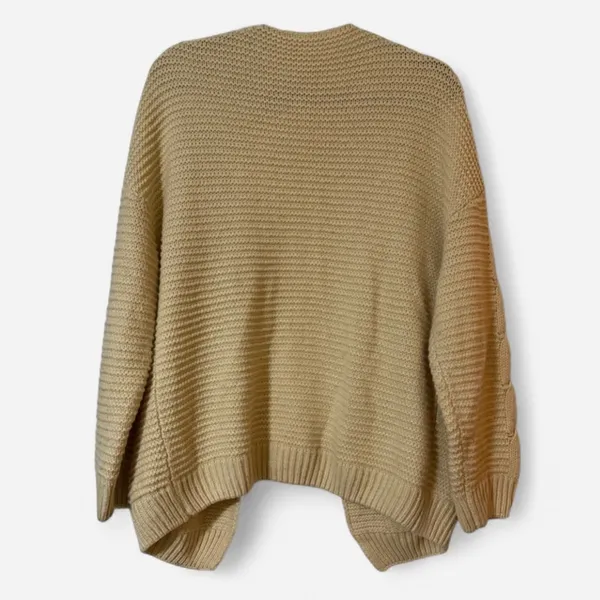Cozy Cream Cable Knit Sweater Size L - Image 6