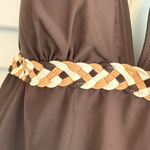 White Stag Brown Braided One Piece‎ Swimsuit Size Large - Image 4