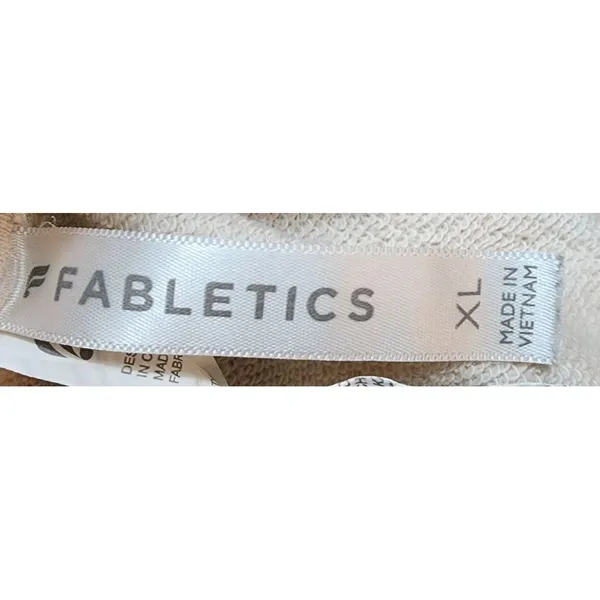 Fabletics Cream Cotton Blend Jogger Pants‎ with Zip Pocket Athleisure Comfort XL - Image 3