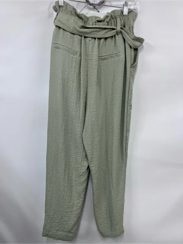 Paper bag high tie waist Sage Green Pants size S - Image 10