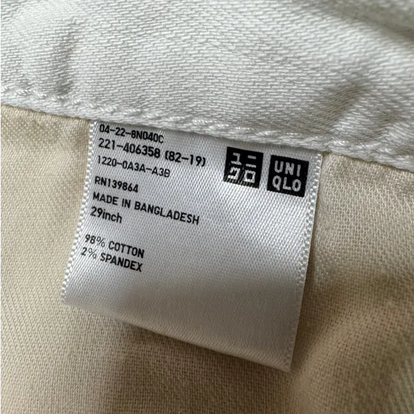 UNIQLO White Denim Bermuda Shorts 29 Coastal Clean Girl Minimalist - Image 6