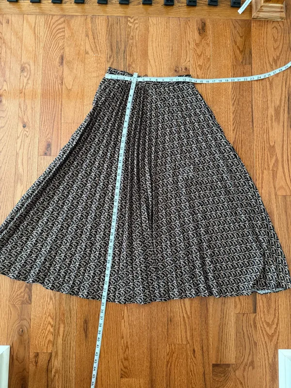 NWT MANGO Woman’s Maxi Monogram Pleated Skirt, Sz S - Image 9