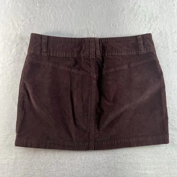 We The Free People‎ Sz 27 Joanie Cord Mini Skirt Brown Low Rise Coquette Boho - Image 7