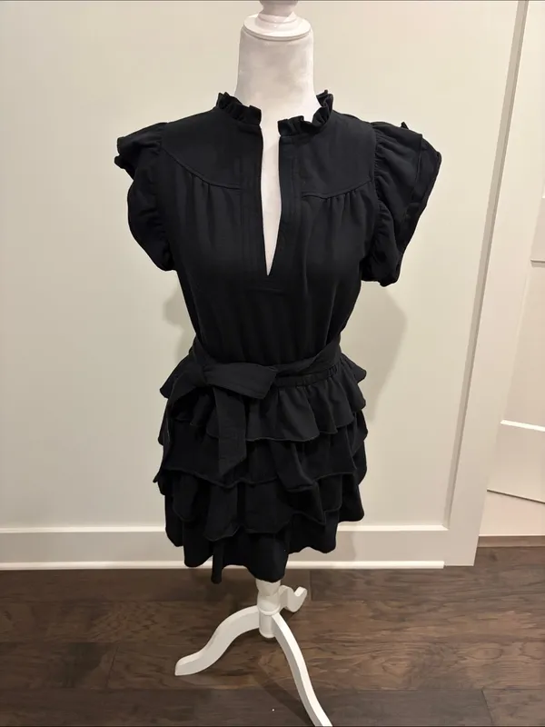 Anthropologie Sundays June Tiered Mini Dress Sz M - Image 5