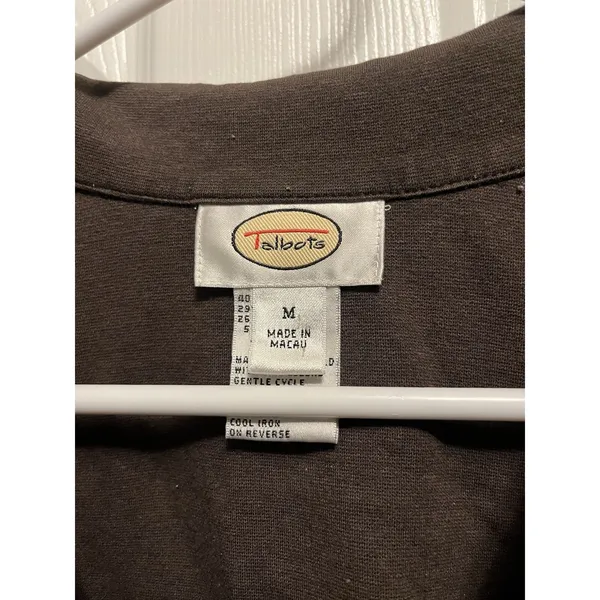 Talbots Jacket Women's med Dark Brown Full Zip, Pockets. Heavy. Comfy - Image 3