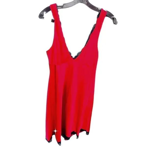 Victoria’s Secret size S red satin black lace trim - Image 2