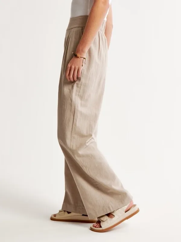 Abercrombie & Fitch Linen Blend Ultra Wide Leg Pant Size XS Short New with tag - Image 3