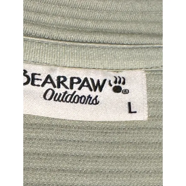 Bearpaw Outdoors Ribbed Quarter Zip Pullover Sage Green‎ Large NWT - Lg - Image 5