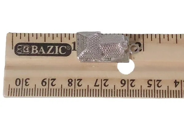 Vintage 3D Sterling Bracelet Charm Or Pendant Bungalow House State Find - Image 7