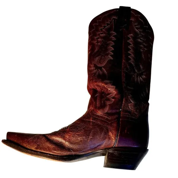 VTG Cowboy Boots Dan Post Wom Sz 8.5 Western Wear Embroidery Stitch Detailed-Boh - Image 9