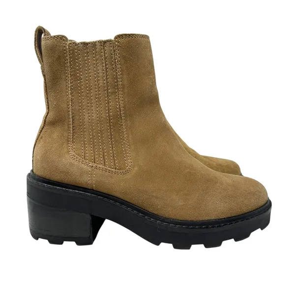 Madewell The Gwenda‎ Platform Ankle Boot Chunky Platform Suede Tan Size US 7 - Image 5