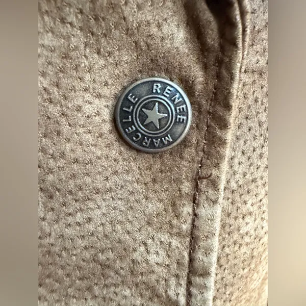 Vintage Hypo Active Light Brown Suede Leather Jacket Blazer Button Front - Image 6