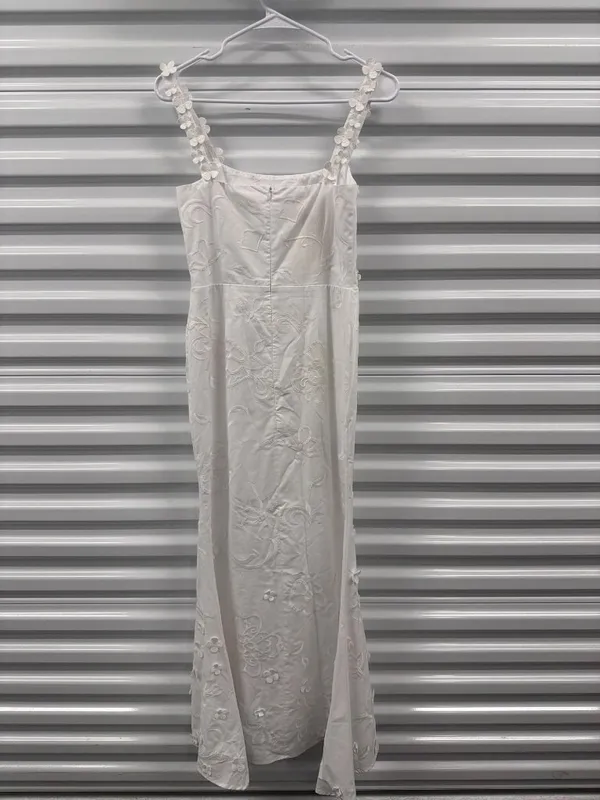 Fanm Mon Alexandra Embroidered Maxi Dress White Womens Size XXS - Image 8