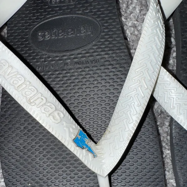 Disney Charm Havaianas Classic Black and White Sandals - Image 2