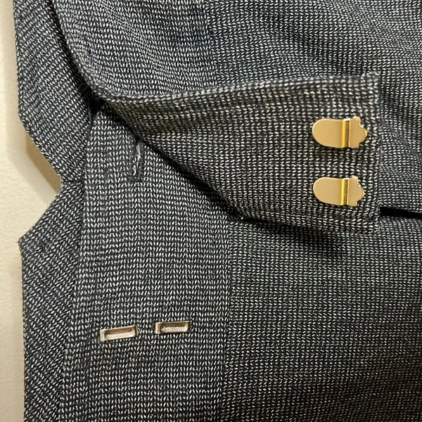 Vintage Arden‎ B Cropped Herringbone Gray Trousers Y2K Steampunk Size 4 EUC - Image 9