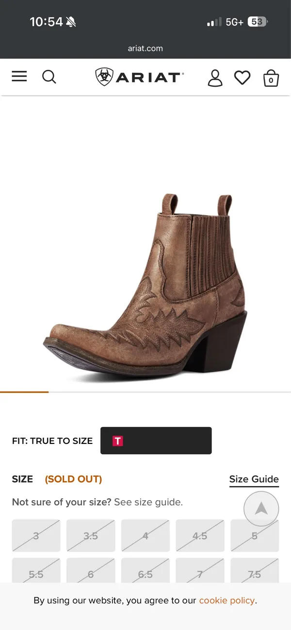 Ariat Scarlet cowboy ankle boot- discontinued - Image 2