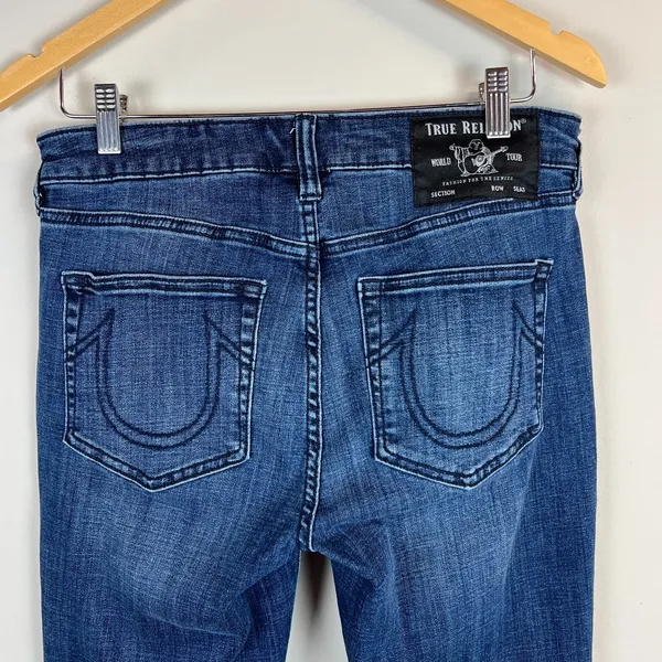 True Religion Jeans Womens 30 Becca Mid Rise Bootcut Dark Wash Stretch‎ Denim - Image 2