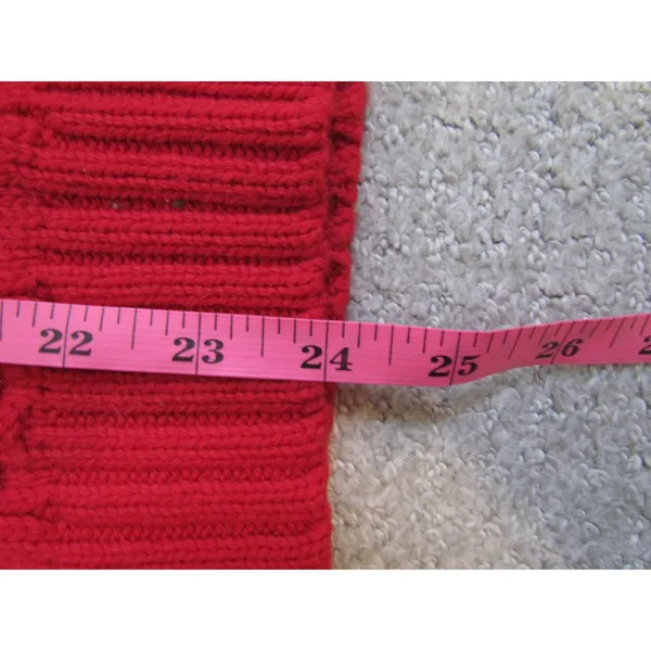 Jones New York‎ Sport Cardigan M Red Cable Knit Shawl Collar Snap Front Sweater - Image 3