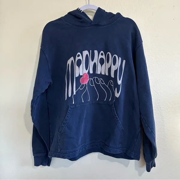 Madhappy Touch of Love Pullover Hoodie Navy, Medium - Image 2