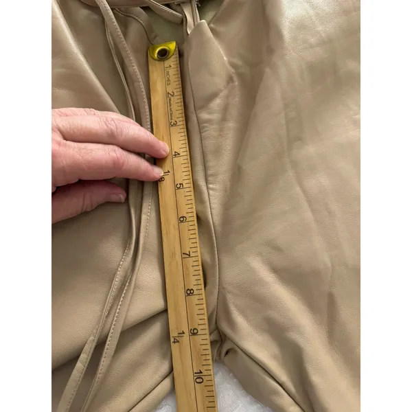 I.AM.GIA Faux Leather Tie-Up Flare Pants in the tan Size Large - Image 14